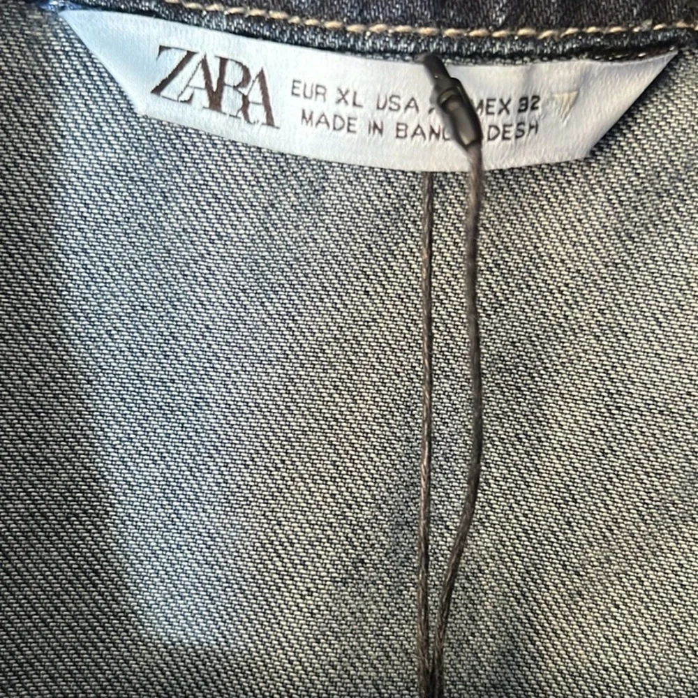 Zara Denim Maxi Dress & Long Blue Jean Jacket Trench Coat Womens XL 10 12 14 - Picture 10 of 12